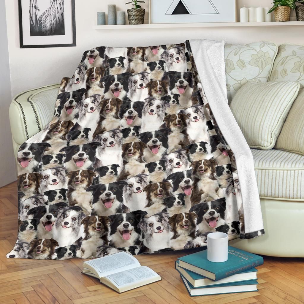 Border Collie Sherpa Fleece Blanket