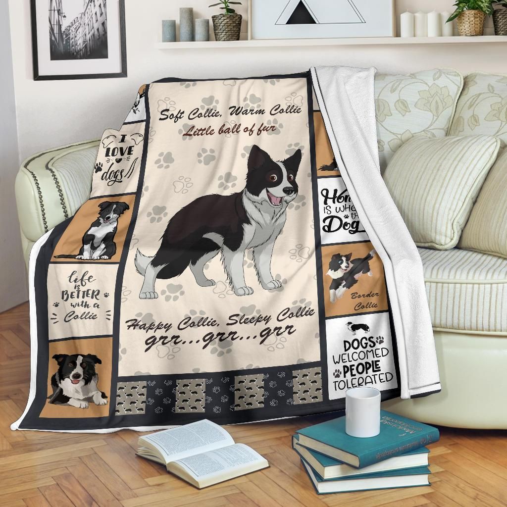 Border Collie Sherpa Fleece Blanket