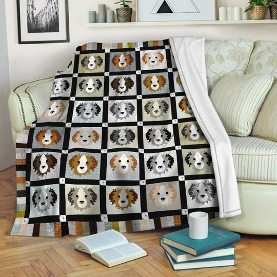 Border Collie Sherpa Fleece Blanket