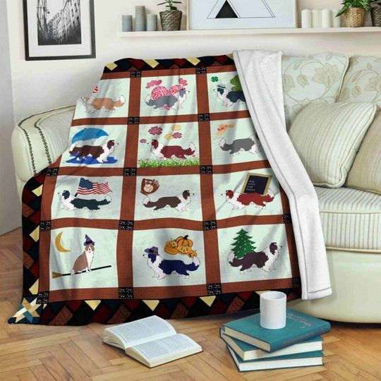 Border Collie Sherpa Fleece Blanket