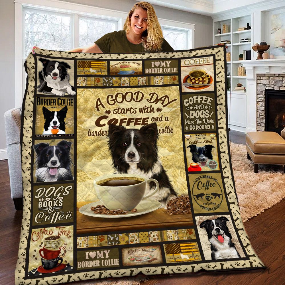 Border Collie Coffee BBB2010203MH Quilt Blanket