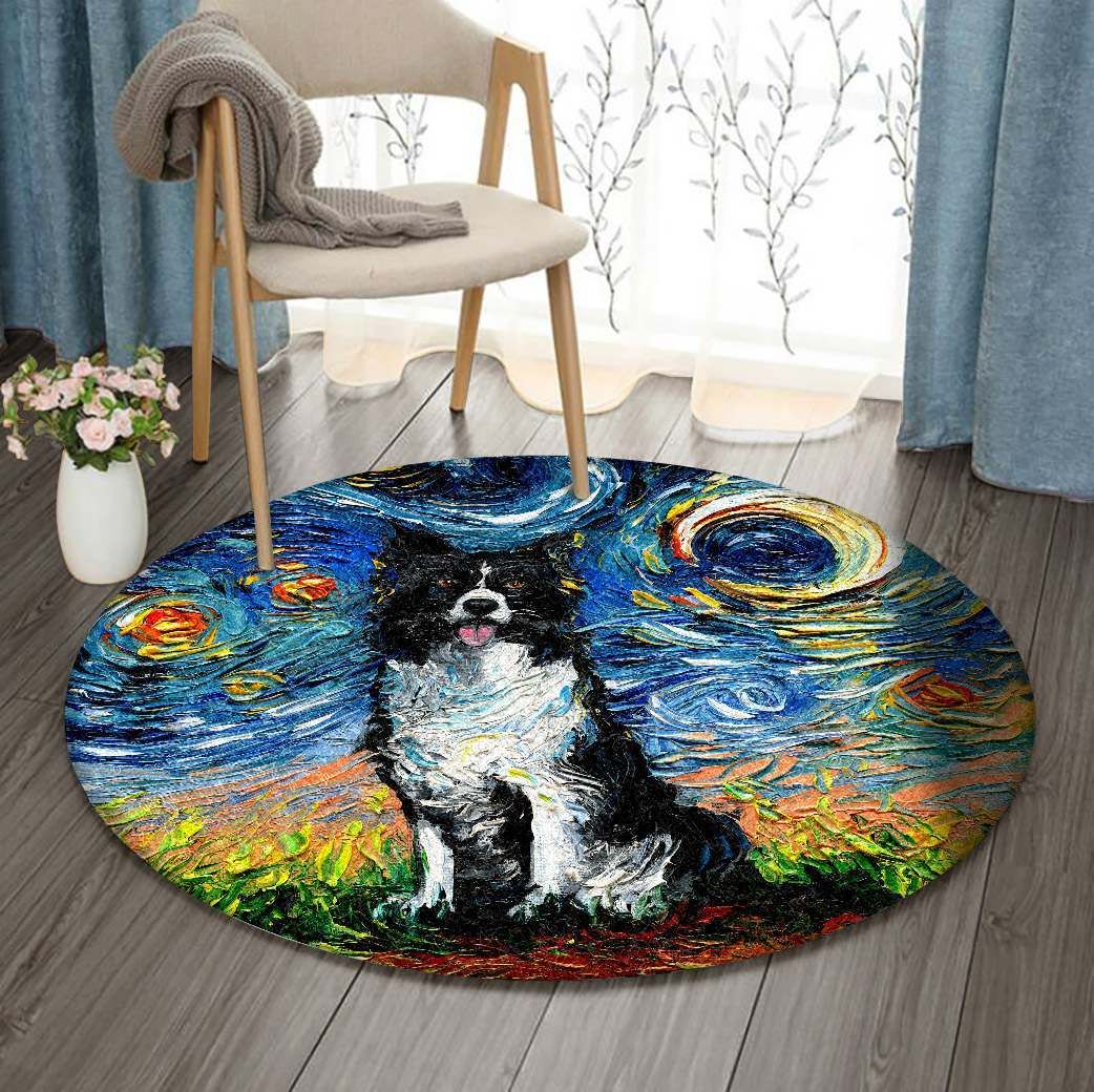 Border Collie Round Carpet