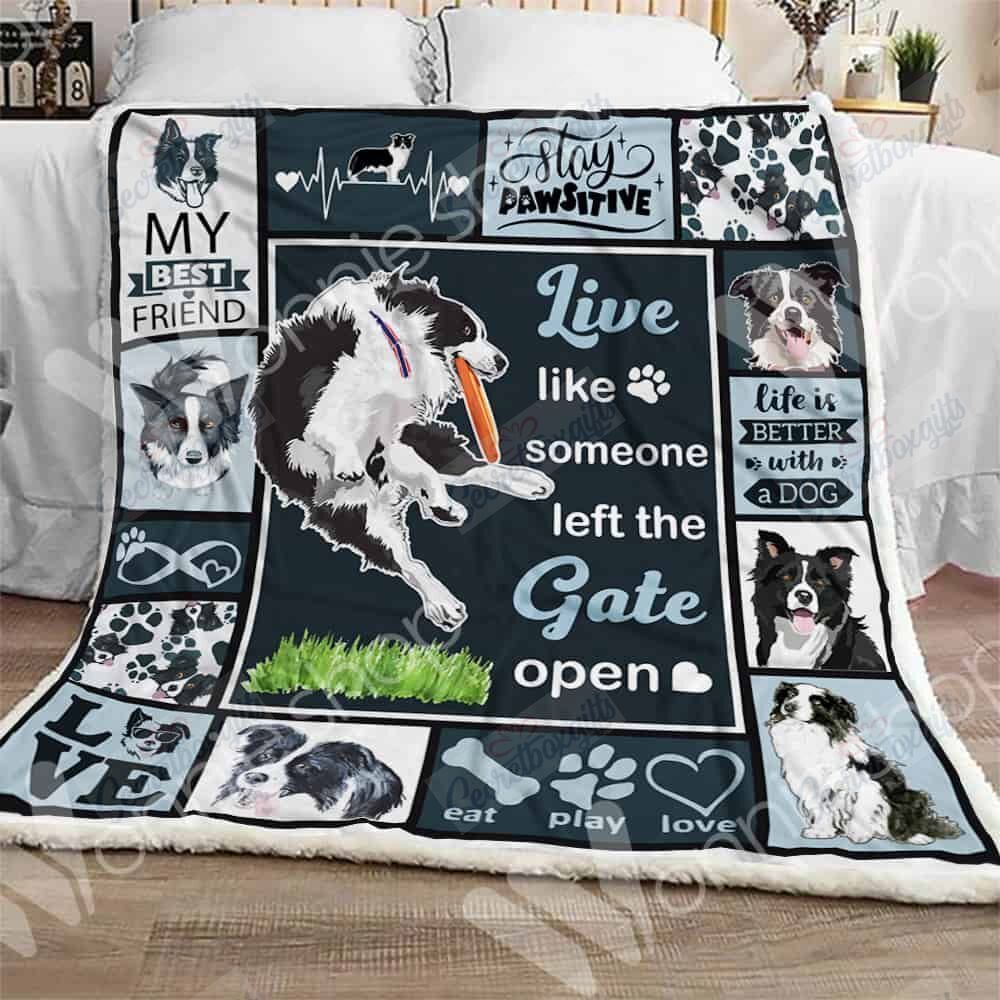 Border Collie Dog Fleece Blanket