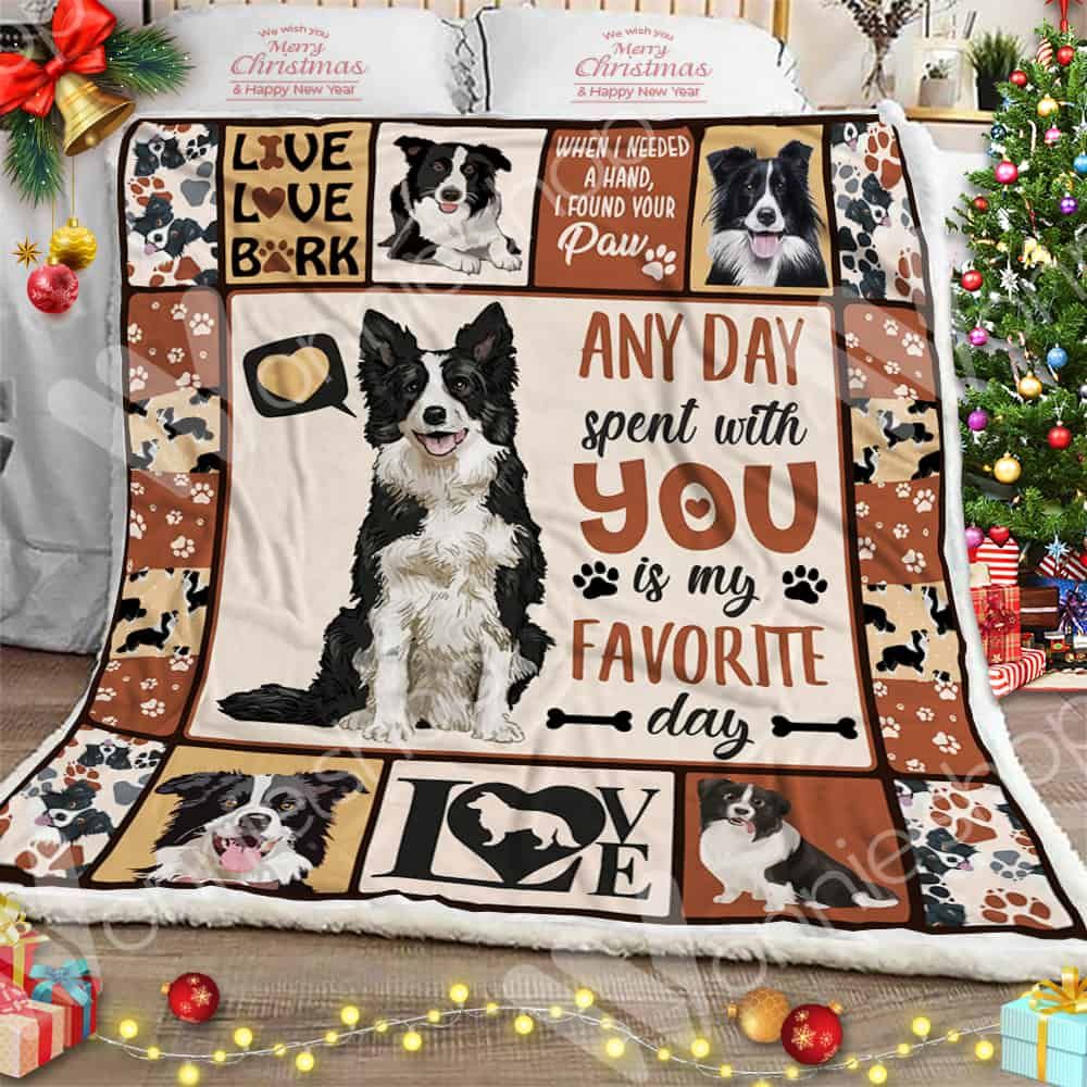 Border Collie Dog Sherpa Quilt Blanket DHC0102546TD