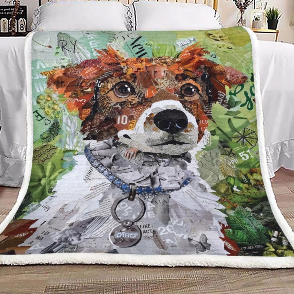 Border Collie Sherpa Fleece Blanket