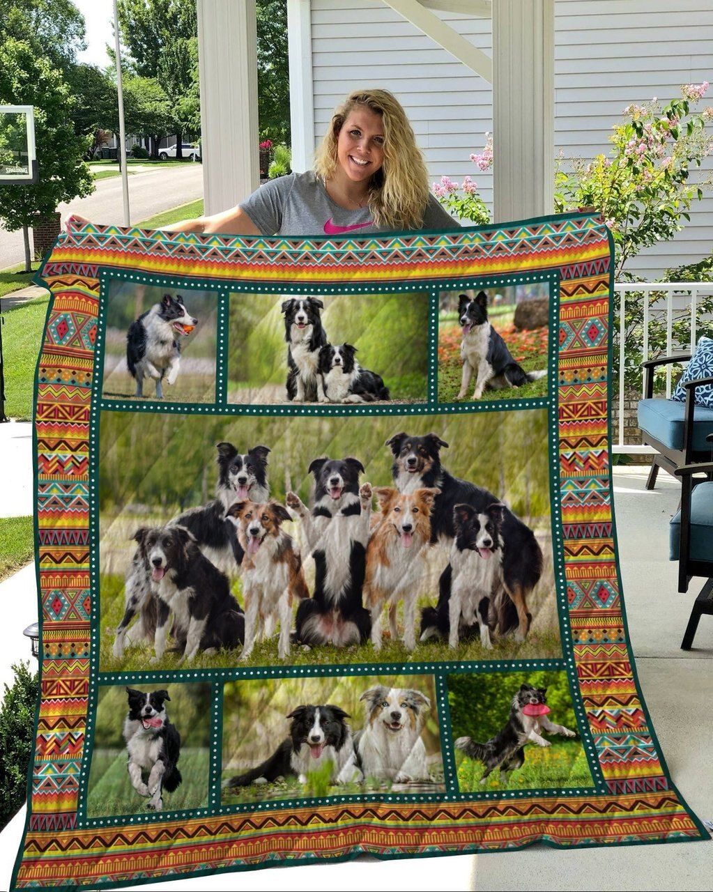 Border Collie Gin And Juice Quilt Blanket DHC020120741TD