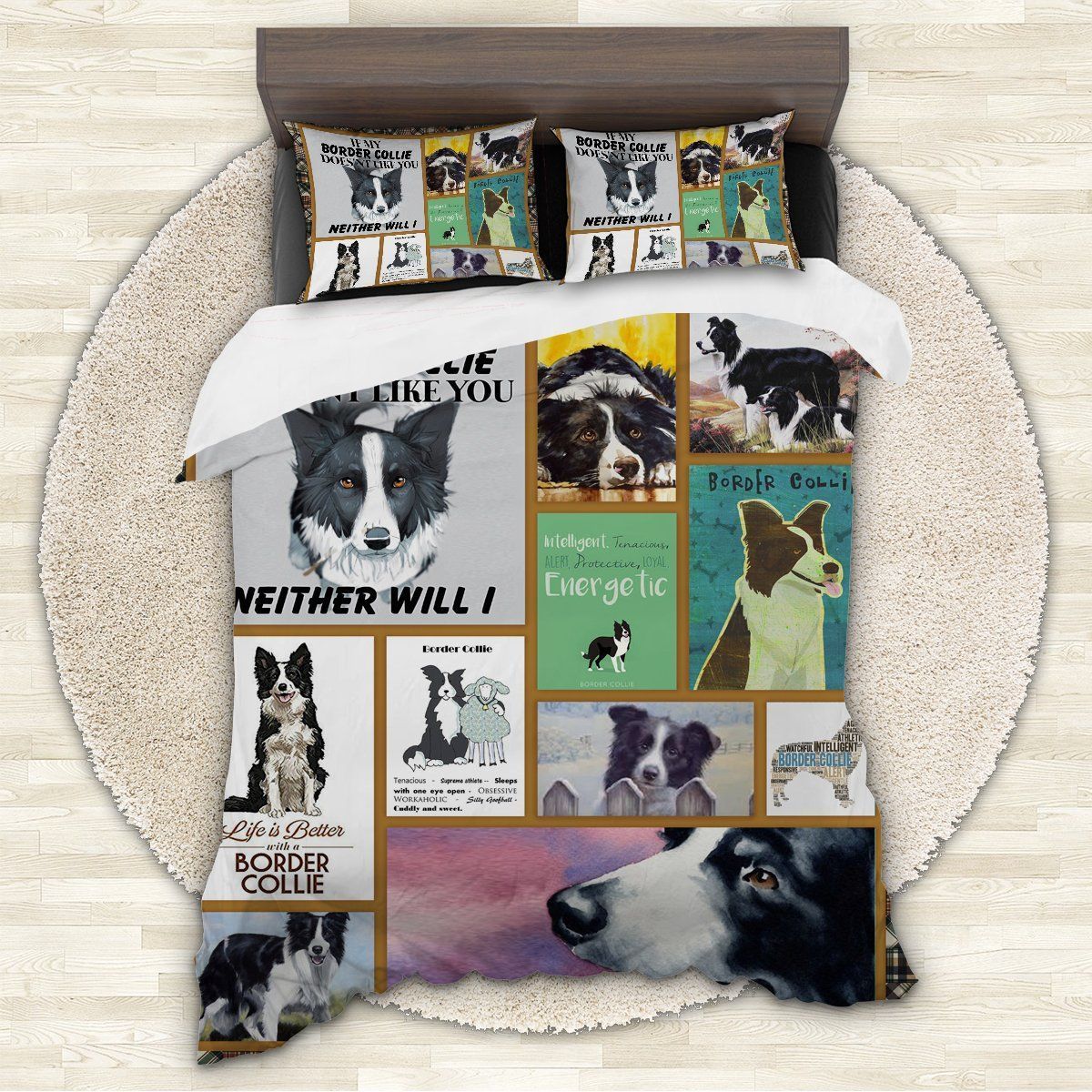 Border Collie Intelligent Bedding Set