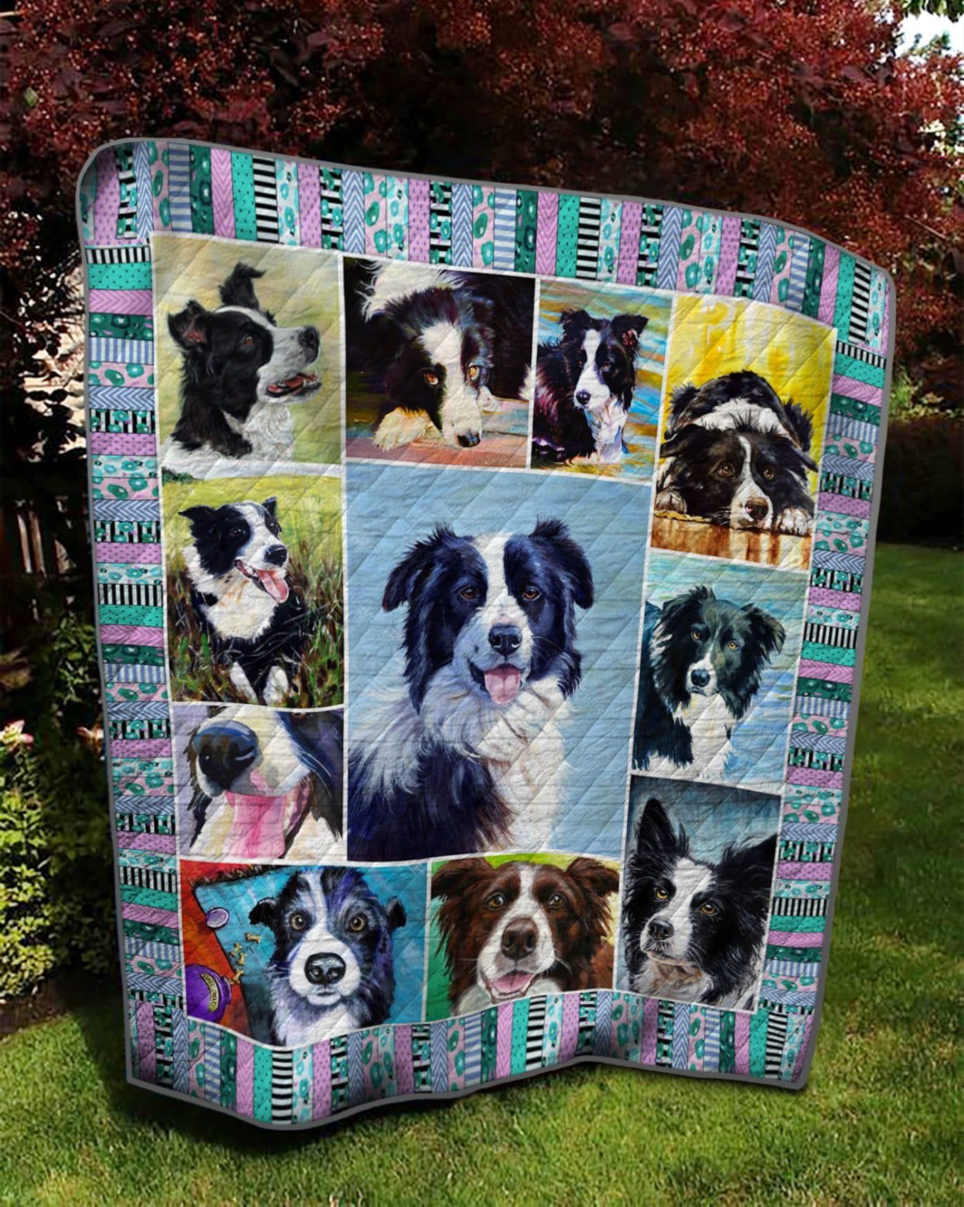 Border Collie Little Paw Quilt Blanket Dhc03011646Dd