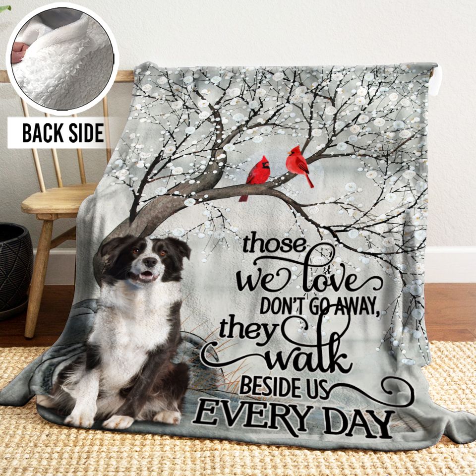 Border Collie Sherpa Fleece Blanket