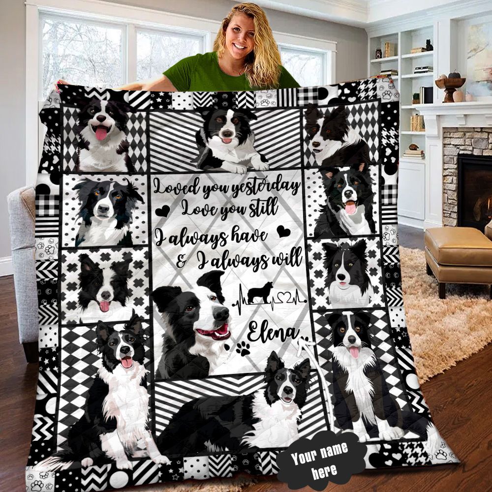 Border Collie Personalized Quilt Blanket LML110601DT