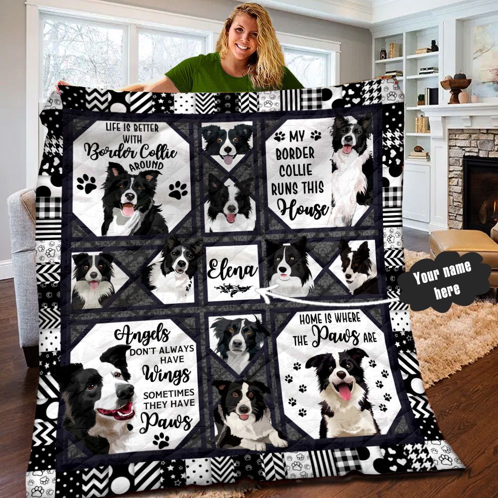 Border Collie Personalized Quilt Blanket LML110602DT