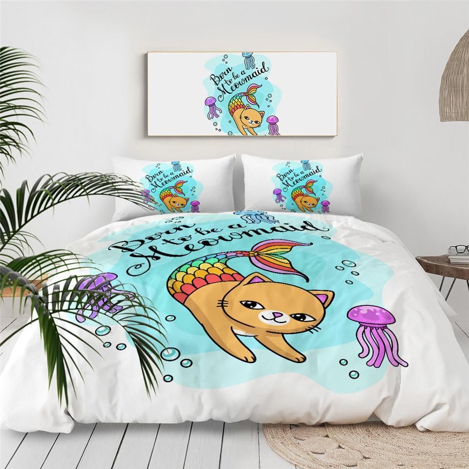 Born To Be A Meowmaid Bedding Set