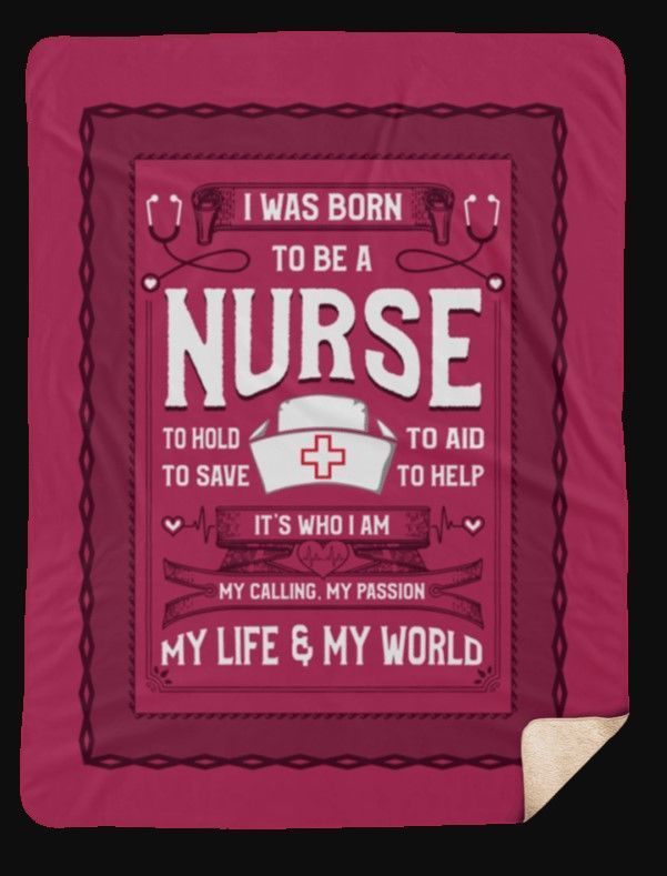 Born To Be A Nurse Sherpa Fleece Blanket