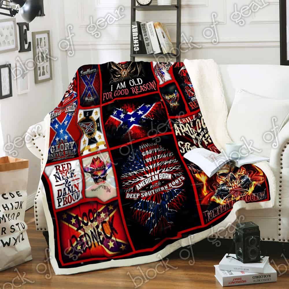 Born To Be Redneck Sherpa Fleece Blanket