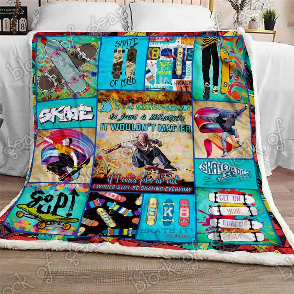 Born To Skate Fleece Blanket