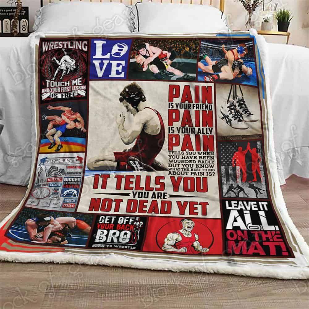 Born To Wrestle Fleece Blanket