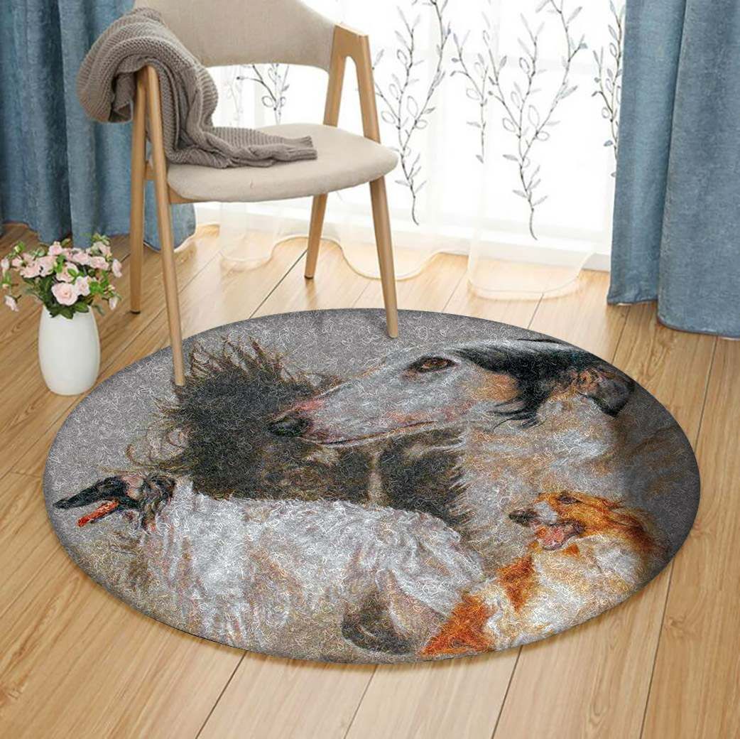 Borzoi Round Carpet