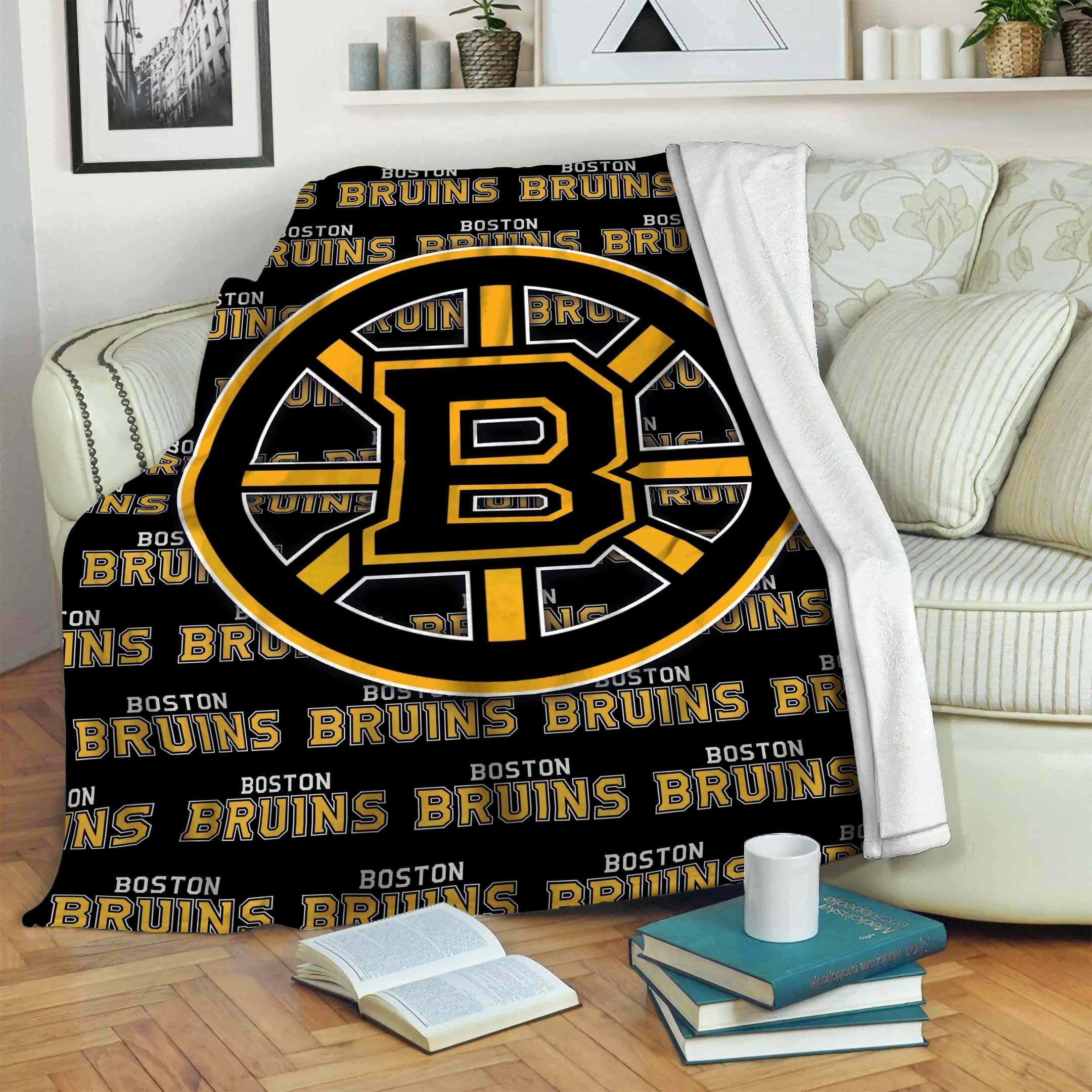 Boston-Bruins Sherpa Fleece Blanket Sleepy