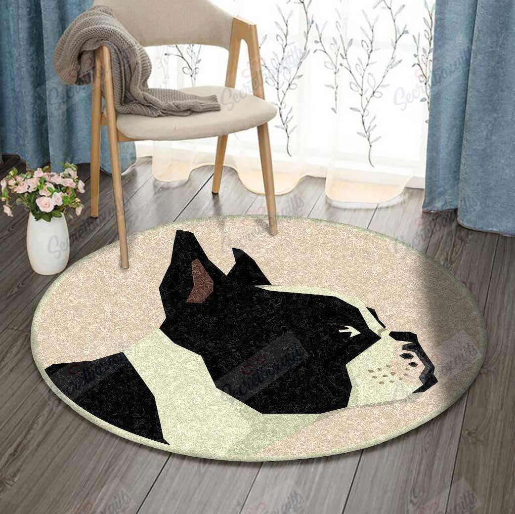 Boston Terier Round Carpet