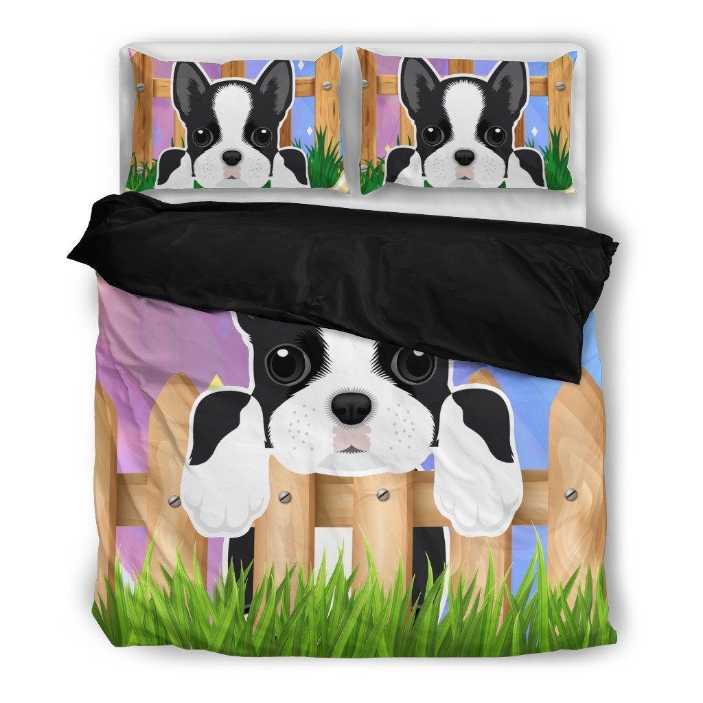 Boston Terrier Dog Themed Bedding Set