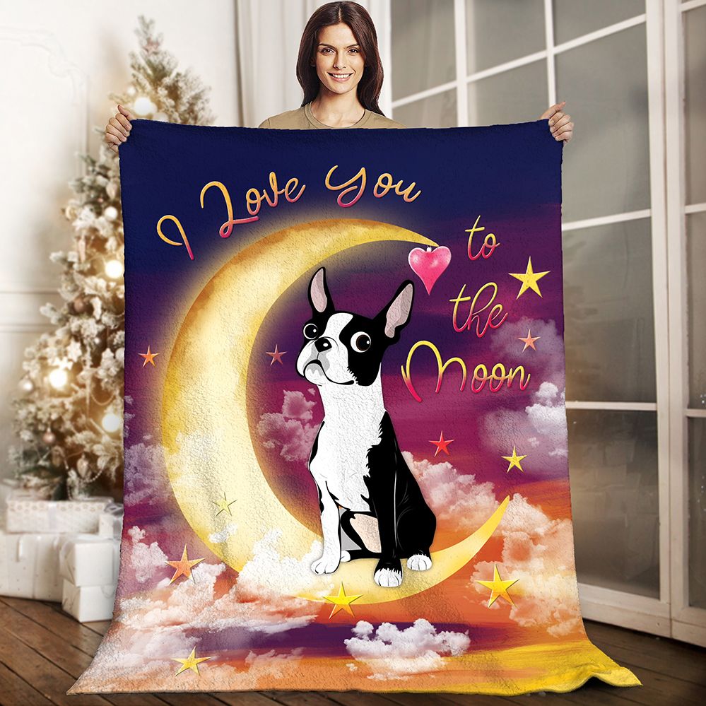 Boston Terrier Sherpa Fleece Blanket