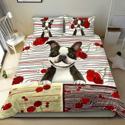 BOSTON TERRIER BEIGE Bedding Set