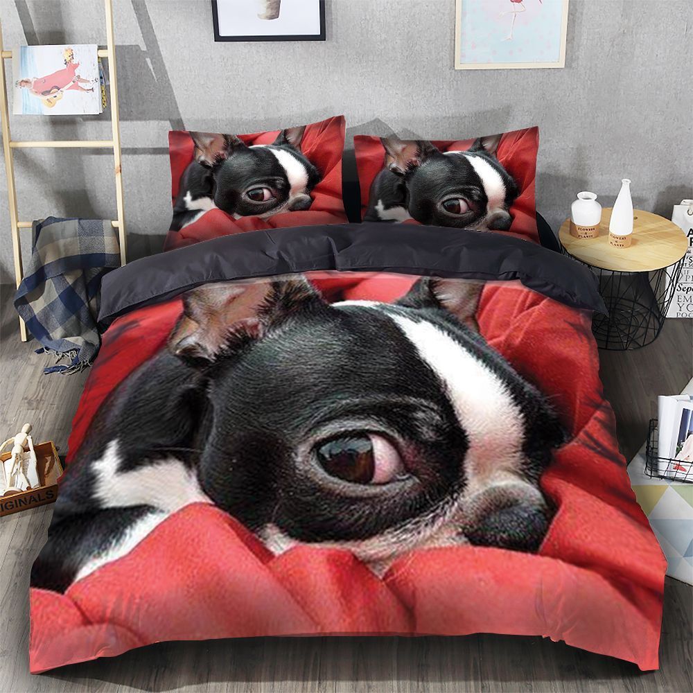 Boston Terrier Cute Dog Bedding Set