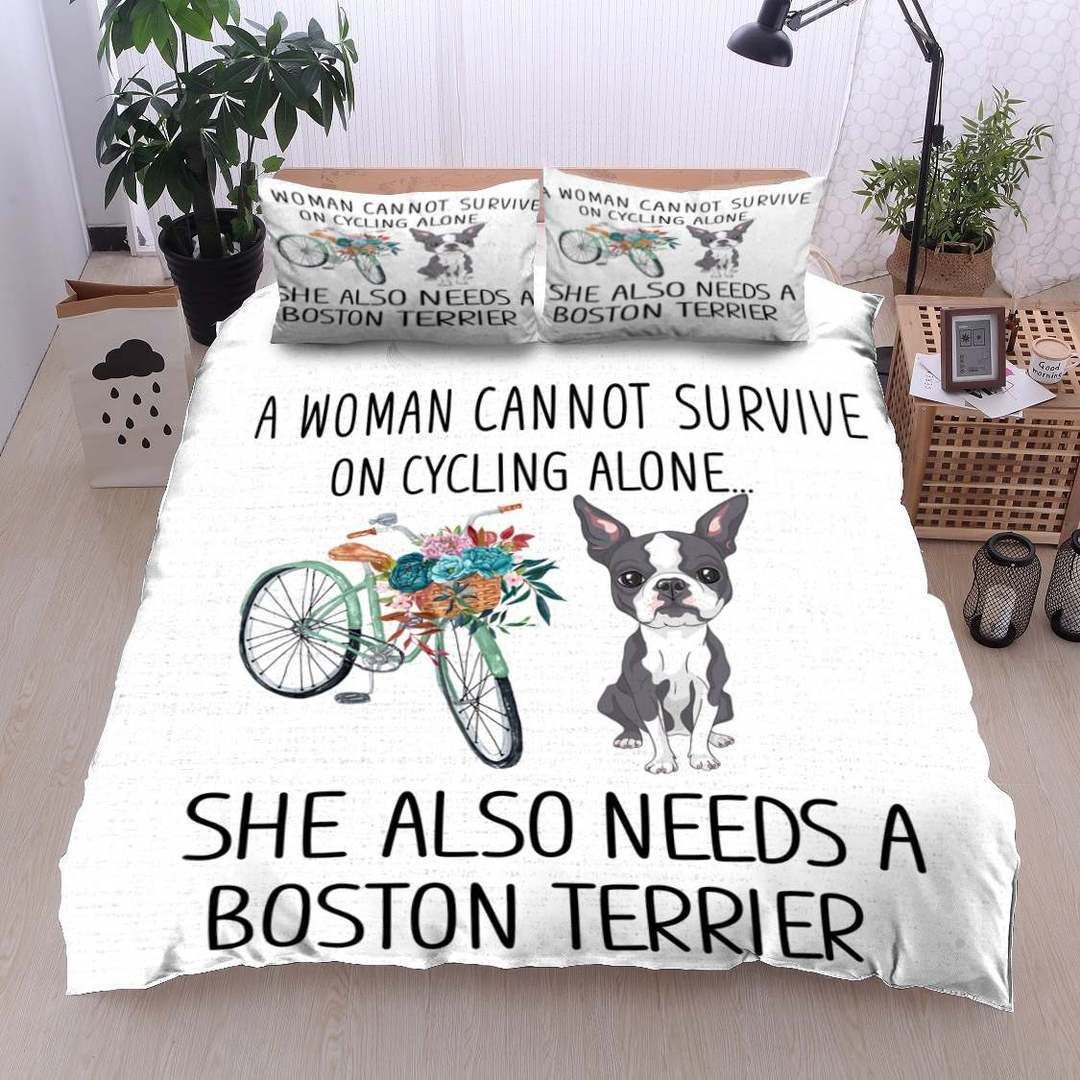 Boston Terrier Cycling Bedding Set