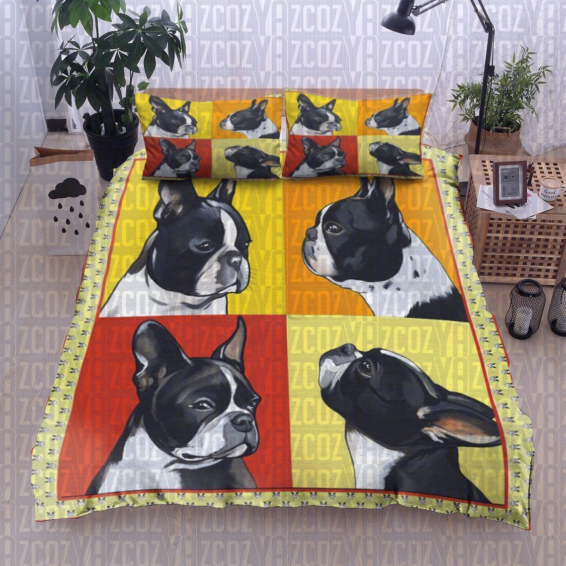 Boston Terrier Dog Bedding Set