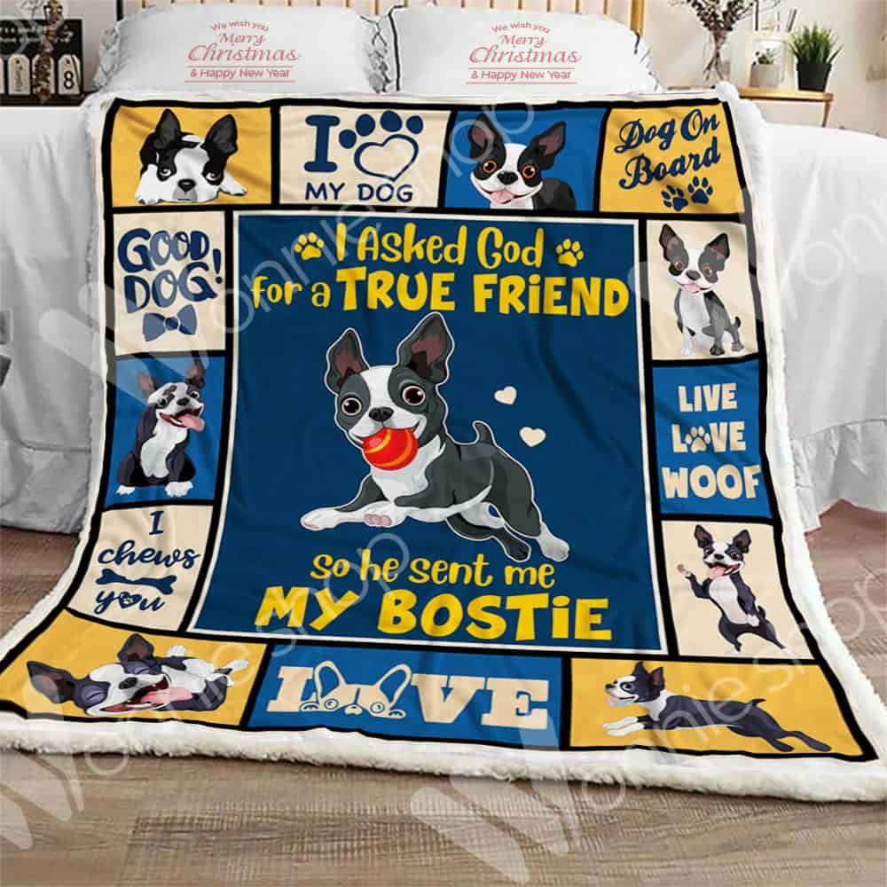 Boston Terrier Dog Sherpa Quilt Blanket DHC0102509TD