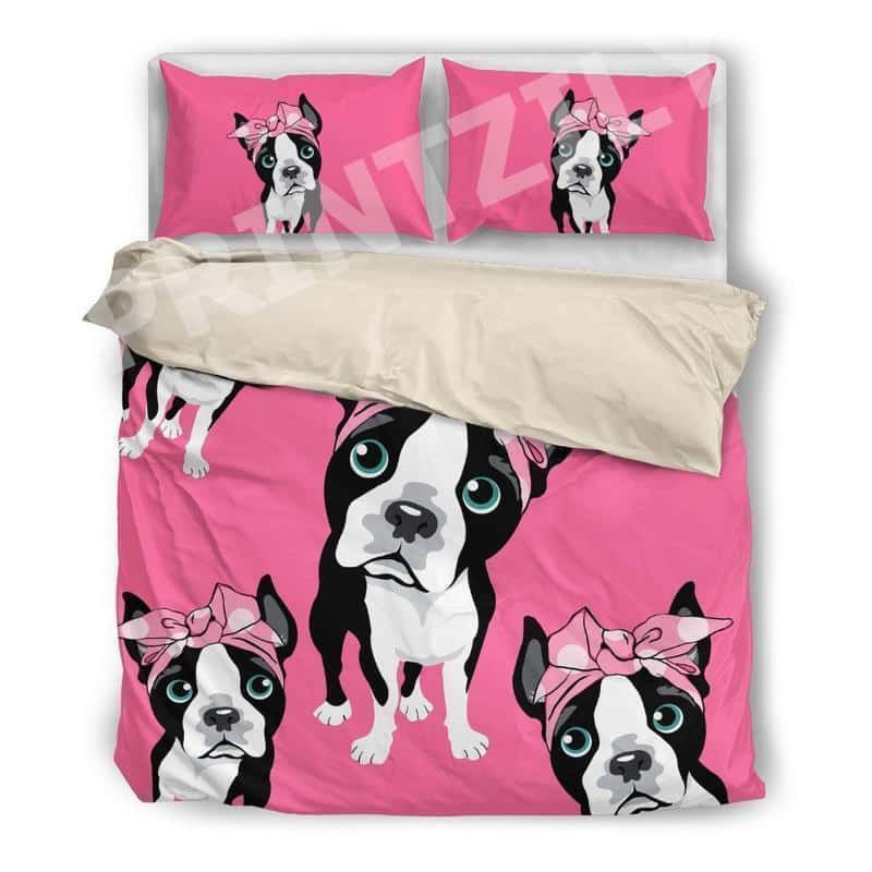 Boston Terrier Lovely Dog Bedding Set