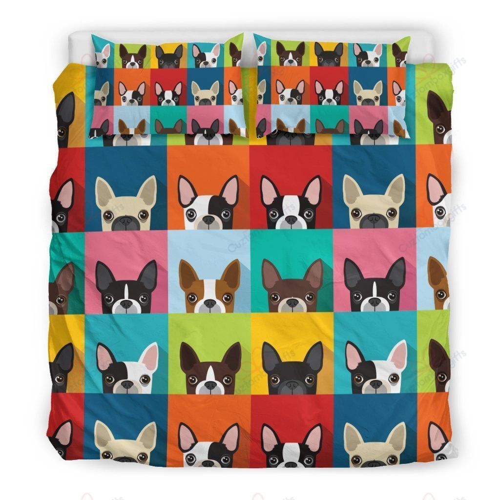 Boston Terrier Pattern Bedding Set