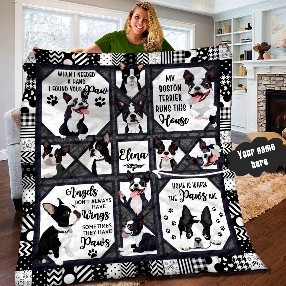Boston Terrier Personalized Quilt Blanket LML030613DT