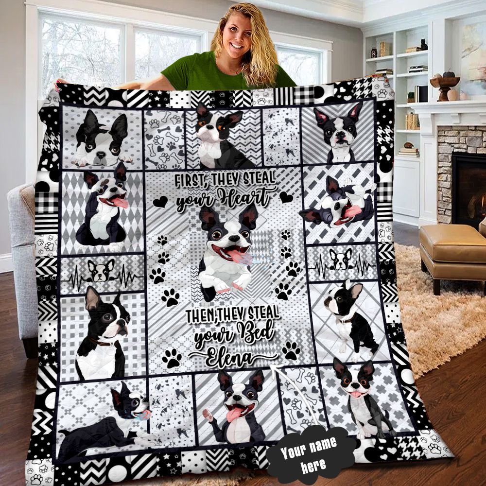 Boston Terrier Personalized Quilt Blanket LML060602DT