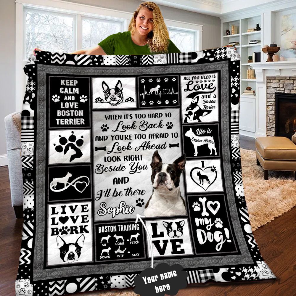 Boston Terrier Personalized Quilt Blanket LML180661DT