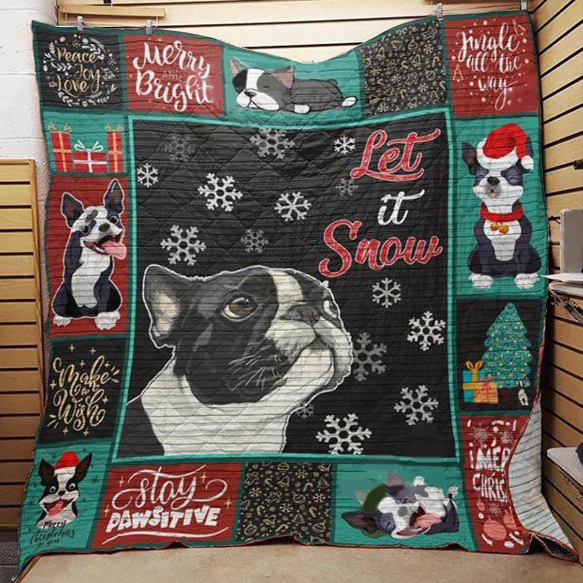 Boston Terrier Quilt Blanket DHC1312373VT