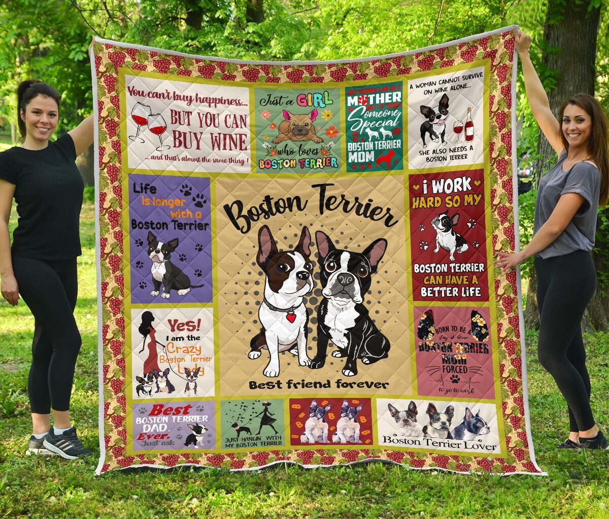 Boston Terrier Quilt Blanket DHC13123964VT
