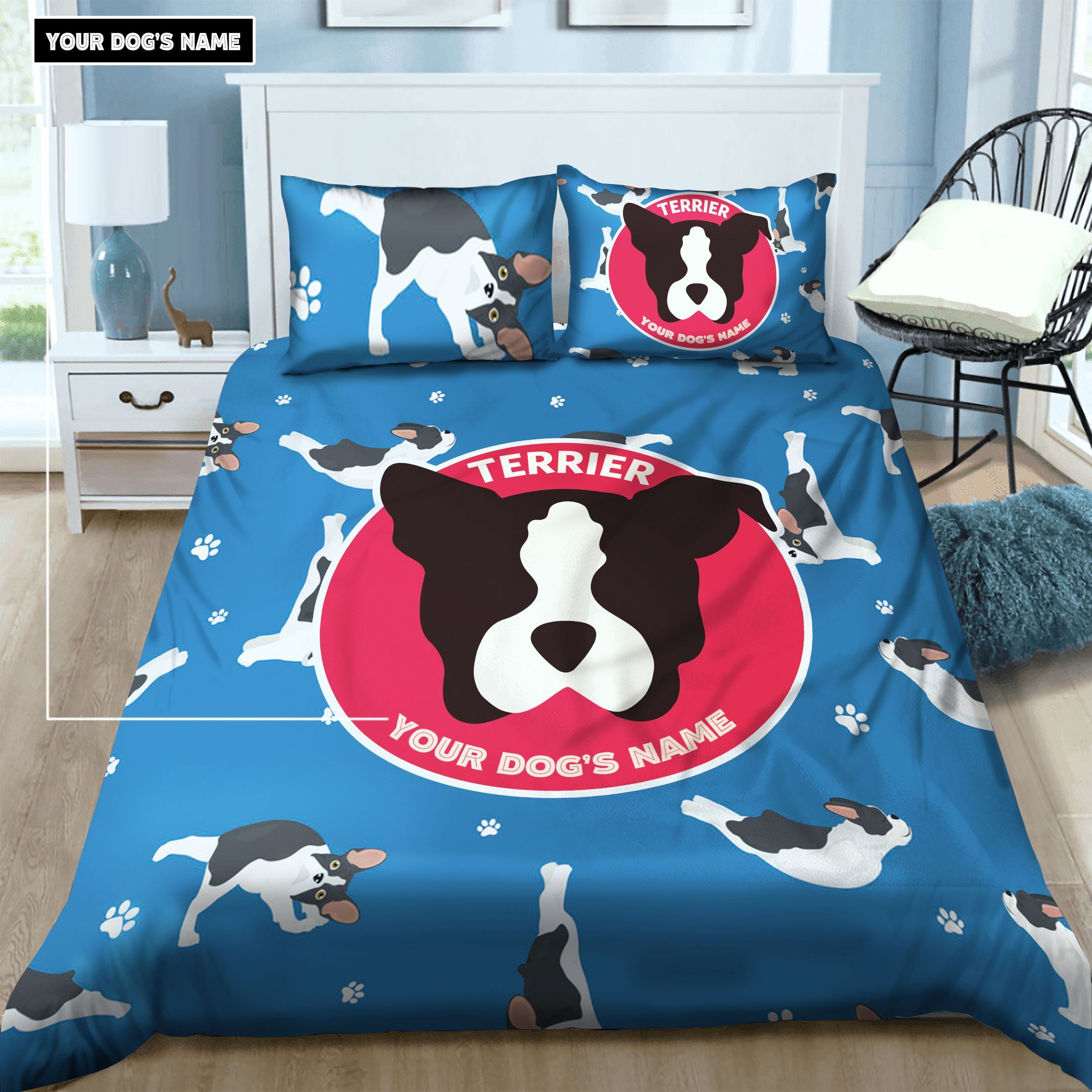 Boston Terrier Yoga Personalized Bedding Set