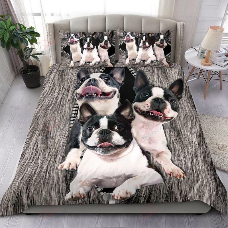 Boston Terrier Zipper Dog Bedding Set