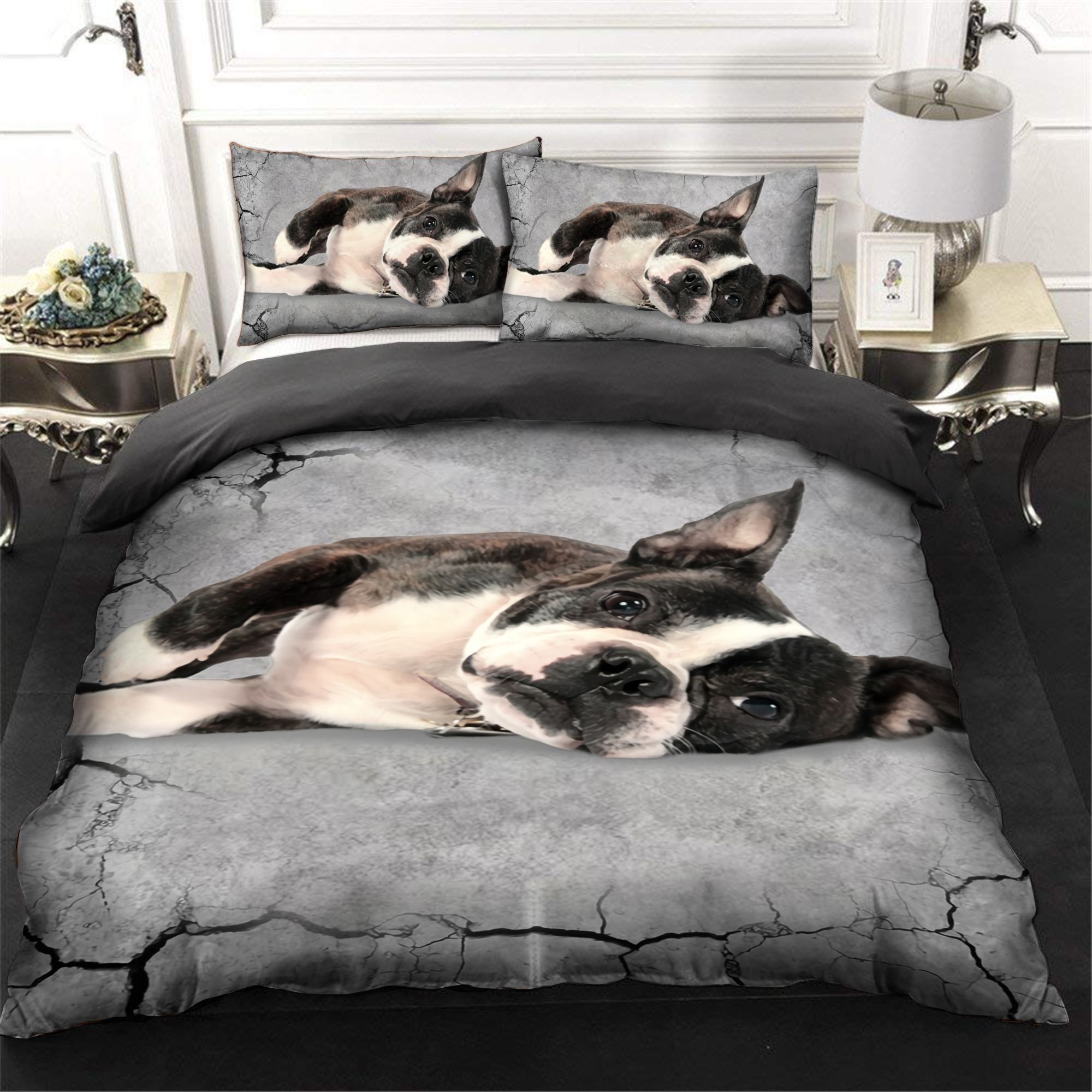 Boston Terriers Lying Bedding Set