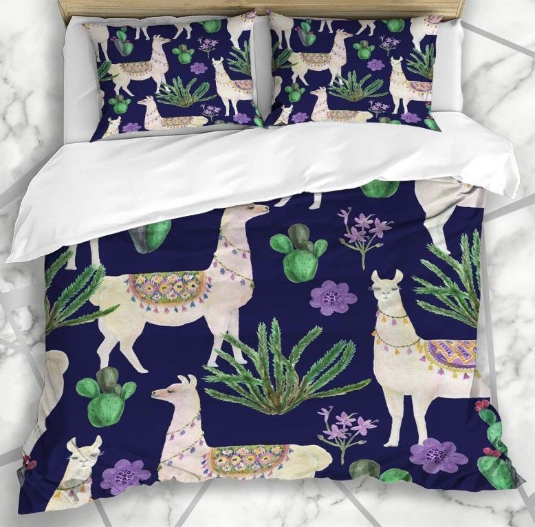 Botanical Llama Bedding Set