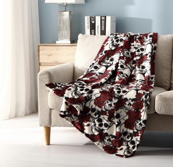 Botanical Skull Sherpa Fleece