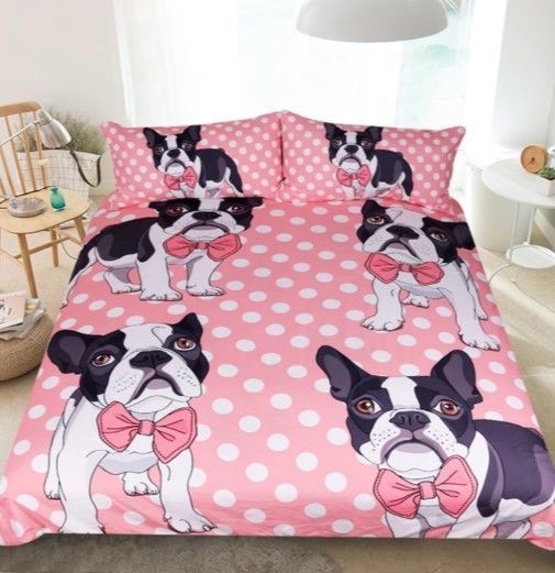 Bow Tie Pug Dog Bedding Set