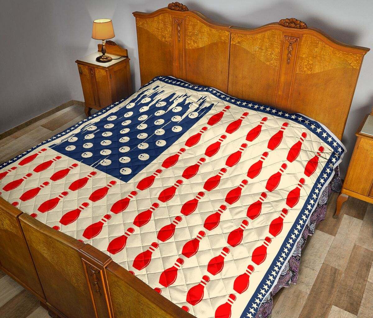 BOWLING BALL AMERICAN FLAG QUILT DHC281111320DD