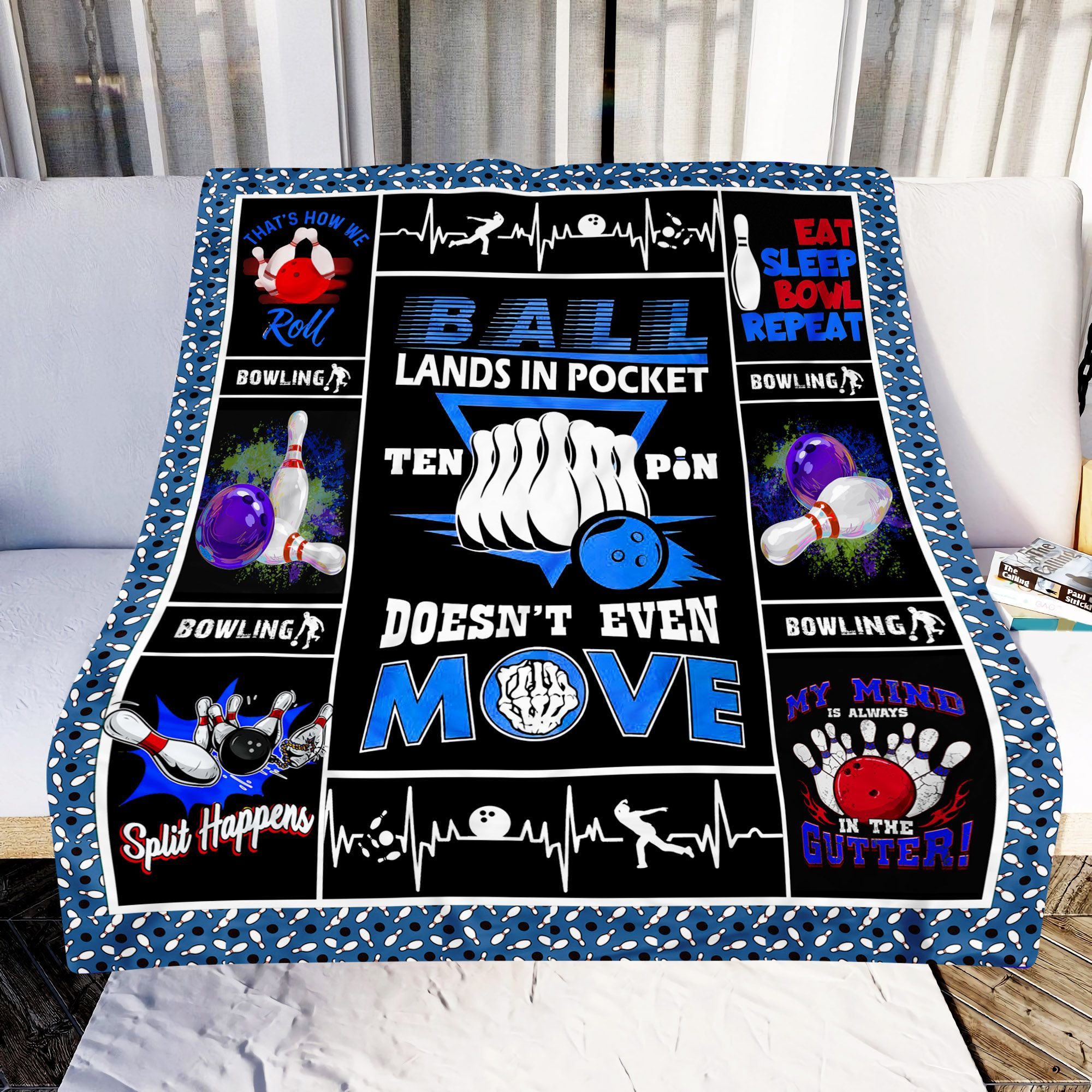 Bowling Ball Lands In Pocket Sherpe Fleece Blanket