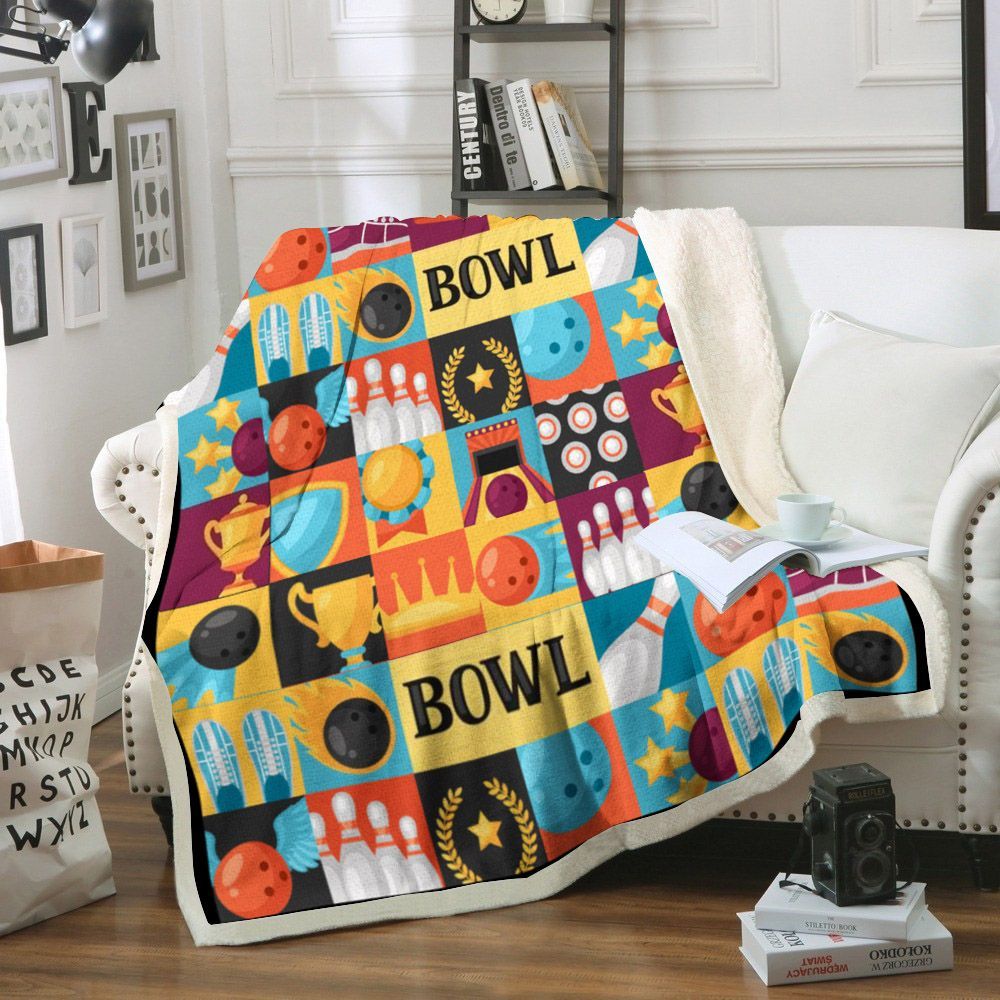 Bowling Sherpa Fleece Blanket