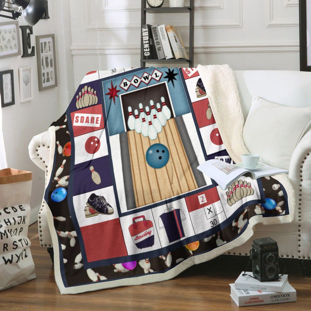 Bowling Sherpa Fleece Blanket