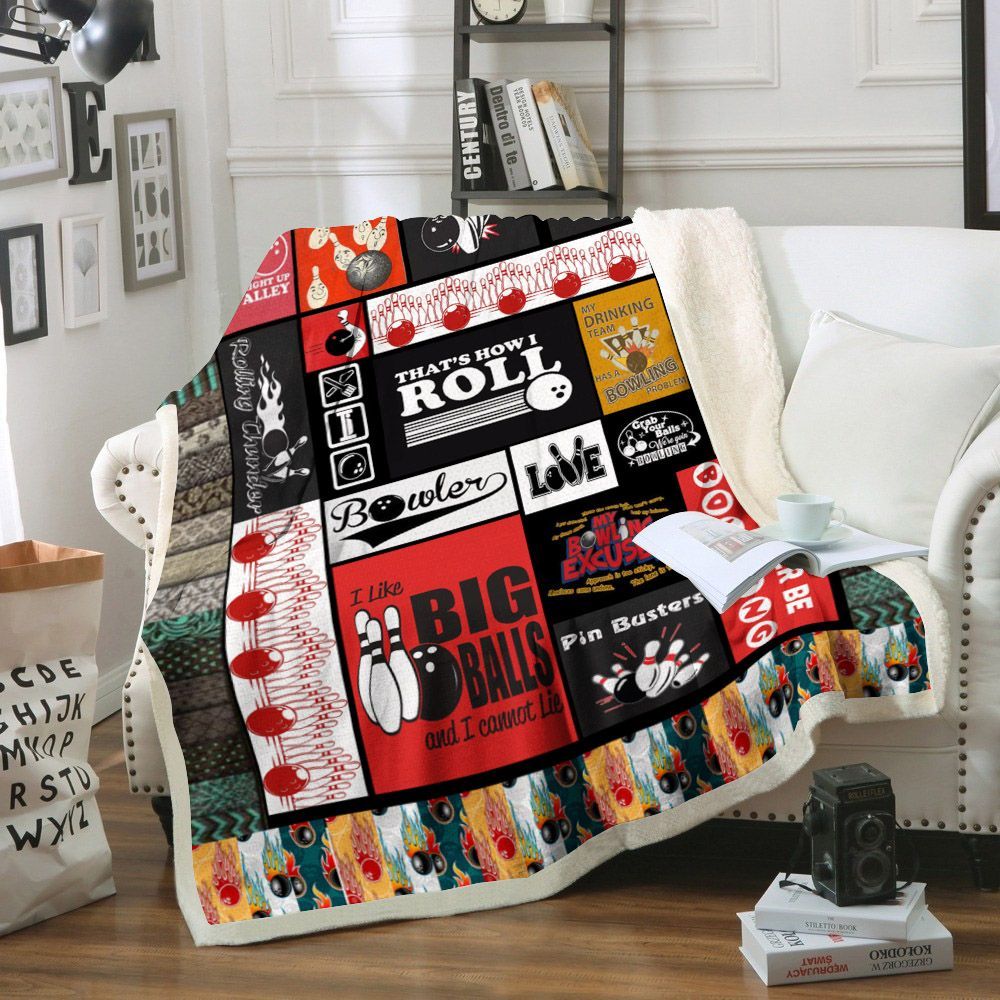 Bowling Sherpa Fleece Blanket
