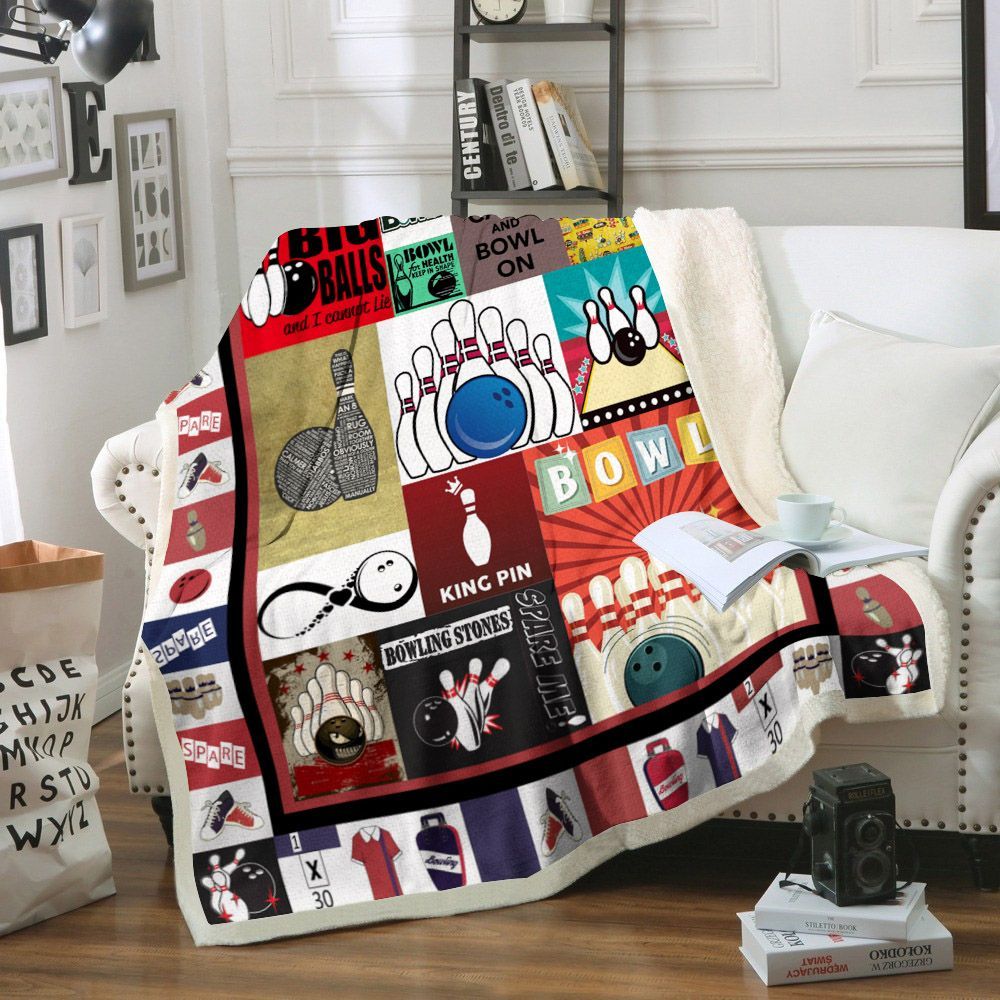 Bowling Sherpa Fleece Blanket