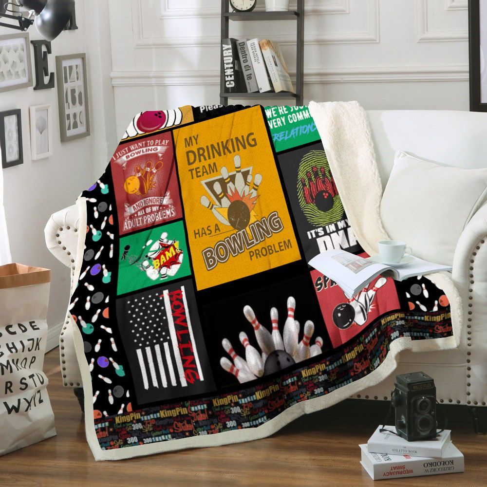 Bowling Sherpa Fleece Blanket